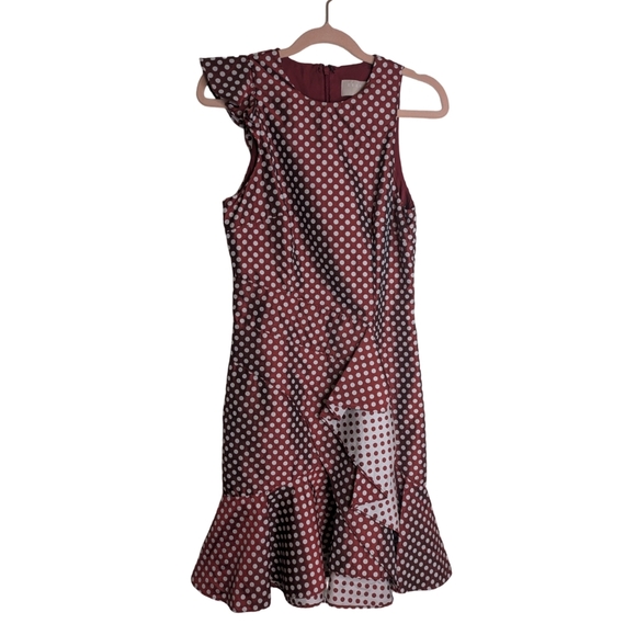 Keepsake Polka Dot Ruffled Asymmetrical Mini Dress Size XS - Picture 6 of 15